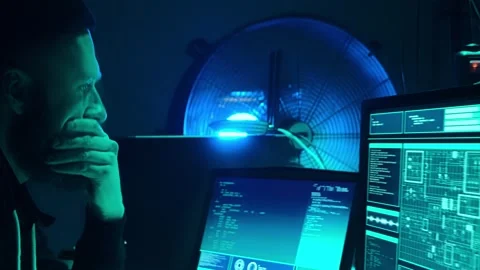 Wanted hackers coding virus ransomware using laptops and computers in the Stock Footage 304322509