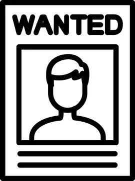 Wanted Line Icon Design Stock Illustration