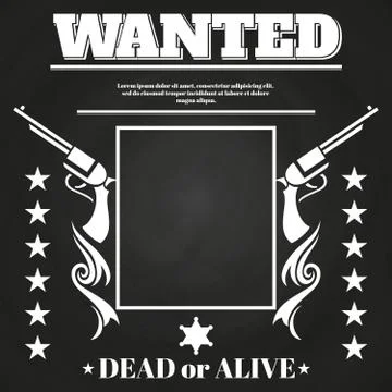 Wanted poster design with western elements Stock Illustration