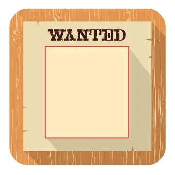 Wanted poster icon.vector flat style design Stock Illustration