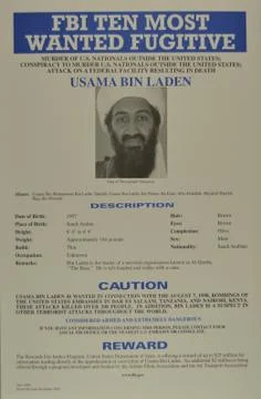 Wanted poster of Osama bin Laden - 2001 Stock Photos