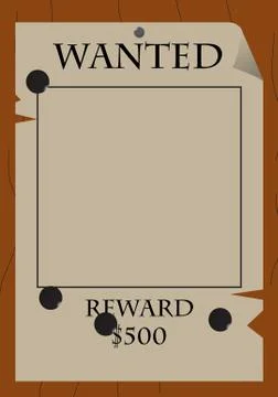 Wanted, Reward! Poster Stock Illustration