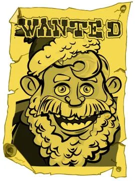 A wanted santa poster Stock Illustration