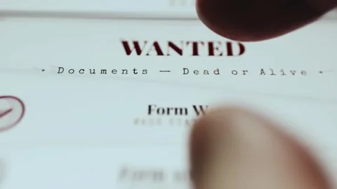Wanted Tax Documents Header and Form List Stock Footage 337887847