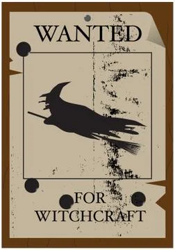 Wanted for Witchcraft Stock Illustration