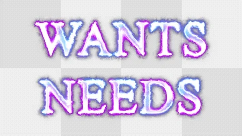 Wants or needs neon effects, text animation on transparent background Vidéo 303343535