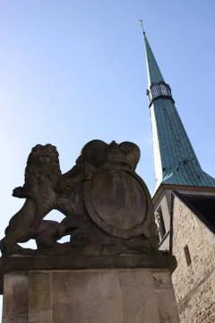Wappenlöwe in Hameln Stock Photos