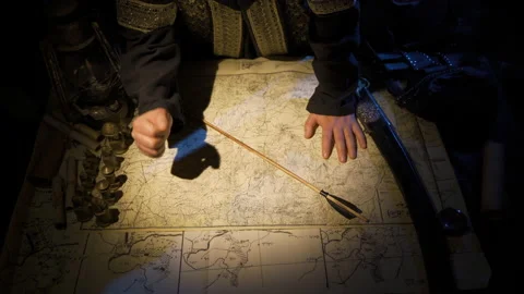 War in Ancient Times map. Stock Footage 199204539