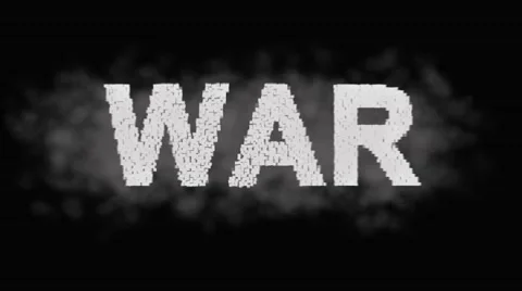 "War" Animation Text. Powerful Titles with Effects on Black Stock Footage 51559746