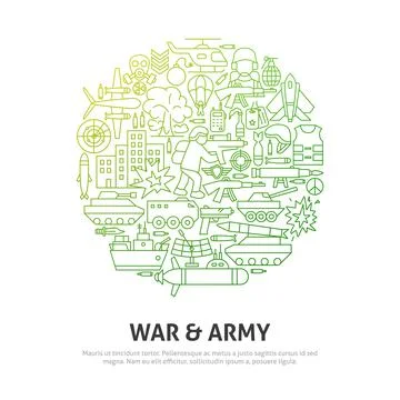 War Army Circle Concept Stock Illustration