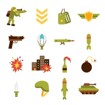 War Army Objects 스톡 일러스트