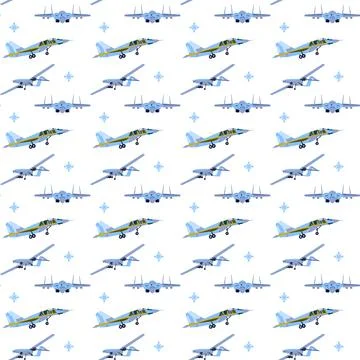 War Avia Seamless Pattern Illustration