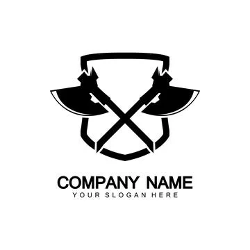War axe logo. War axe  executioner axe  viking battle axe in vector Illustration