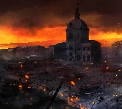 War battlefield art. Stock Illustration