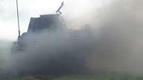 War. Battlefield in smoke 스톡 동영상 111148483