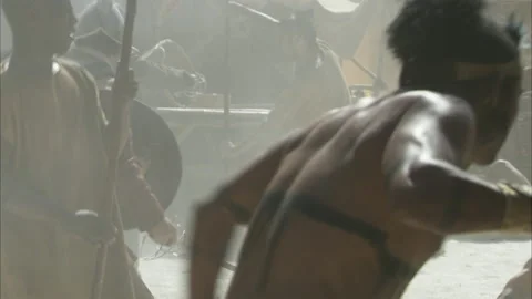 War between Aztecs and Conquistadors, 1500s - Reenactment Stock Footage 202905538