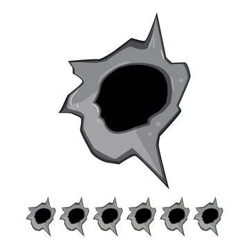 War bullet hole cartoon vector graphic Stock Illustration