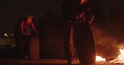 War Burning Tires Protesters Violent Street Riot Politics Demonstration Fire 스톡 동영상 260640874