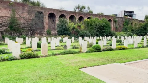 War Cemetery in Rome Stock Footage 278935626