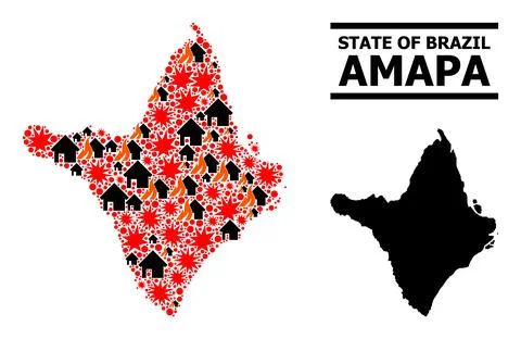 War Collage Map of Amapa State Stockillustratie
