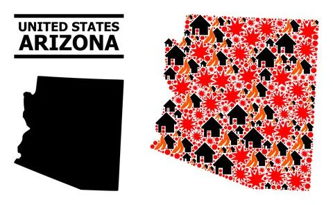 War Collage Map of Arizona State Illustrazione stock
