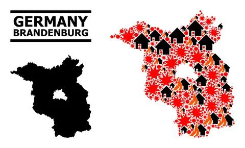 War Collage Map of Brandenburg State Stock Illustration