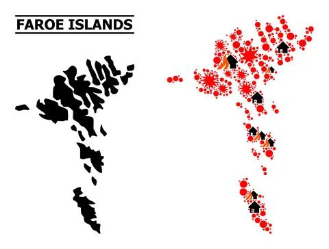War Collage Map of Faroe Islands Stock Illustration