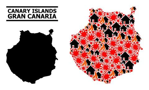 War Collage Map of Gran Canaria Stock Illustration