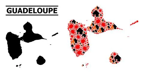 War Collage Map of Guadeloupe イラスト素材