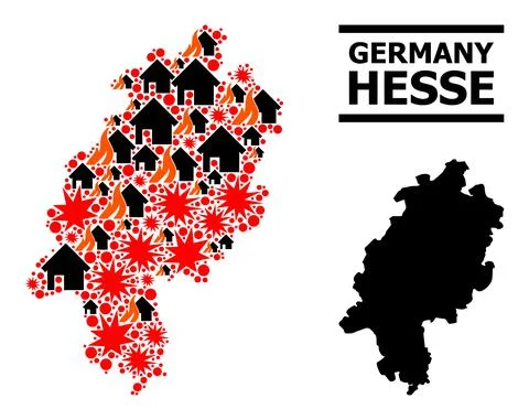 War Collage Map of Hesse State Stock Illustration