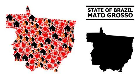 War Collage Map of Mato Grosso State 스톡 일러스트