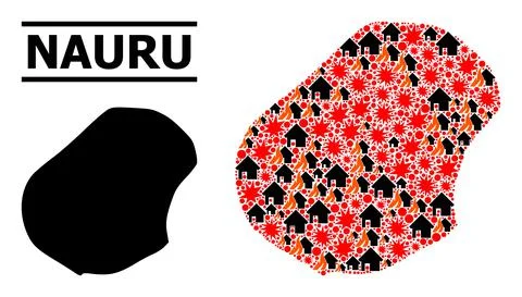 War Collage Map of Nauru イラスト素材
