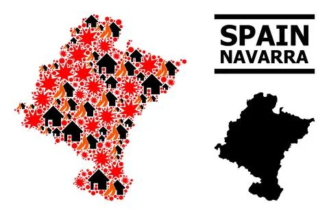 War Collage Map of Navarra Province 스톡 일러스트
