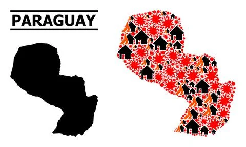 War Collage Map of Paraguay Illustrazione stock