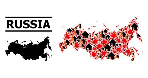 War Collage Map of Russia Stockillustratie