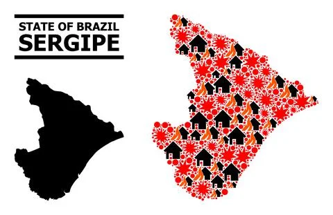 War Collage Map of Sergipe State イラスト素材