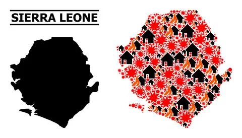 War Collage Map of Sierra Leone Stock Illustration