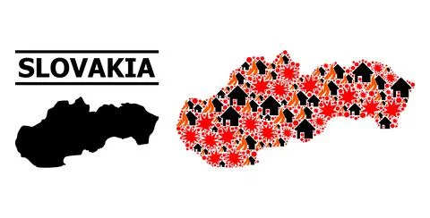 War Collage Map of Slovakia Illustrazione stock