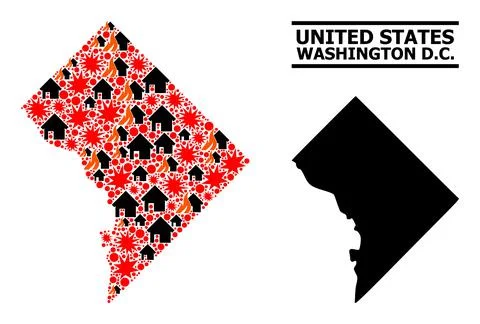 War Collage Map of Washington DC イラスト素材