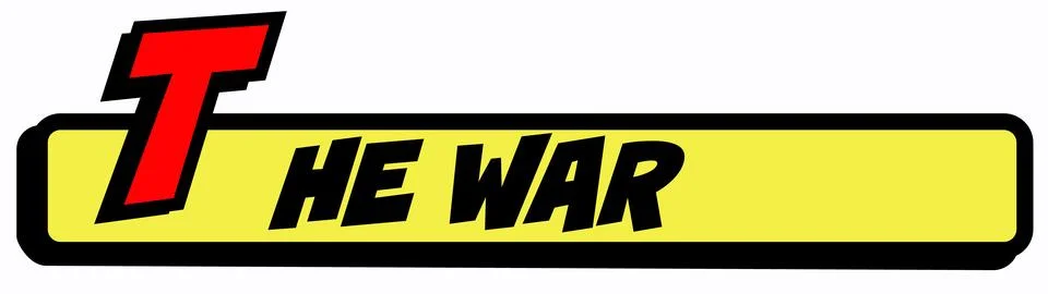 The war comic book style title graphic Stock Illustration
