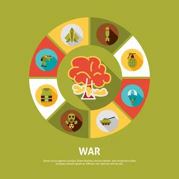War Concept Icons Illustrazione stock