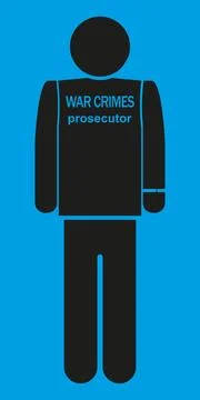 War crimes prosecutor vector silhouette Stock Illustration