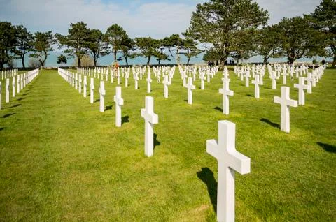 War Crosses in Normandy Stock Photos