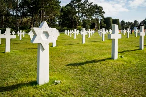 War Crosses in Normandy Stock Photos