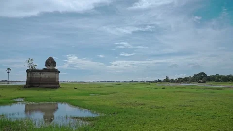 War-Damaged Abandoned Temple in Sri Lanka Cinematic Scene Stock Footage 331549065