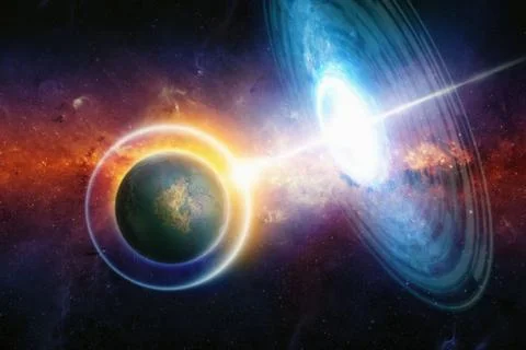 War in deep space Illustrazione stock
