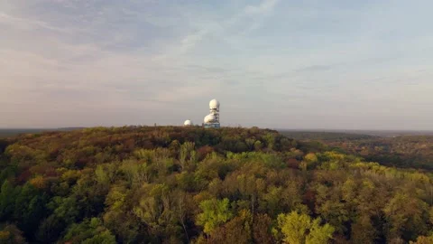 War defense Rocket tower. Marvelous aerial view flight pull in drone of 스톡 동영상 220558740