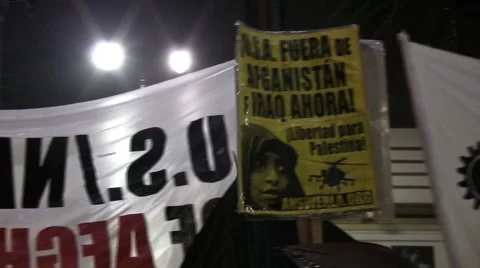 War Demonstration - Sign Video stock 993347