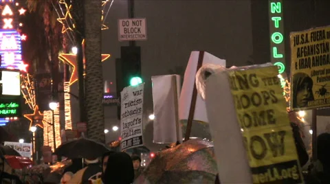 War Demonstration - Signs Stock Footage 993269