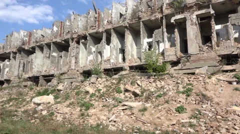 War destroyed building Stock Footage 55008552
